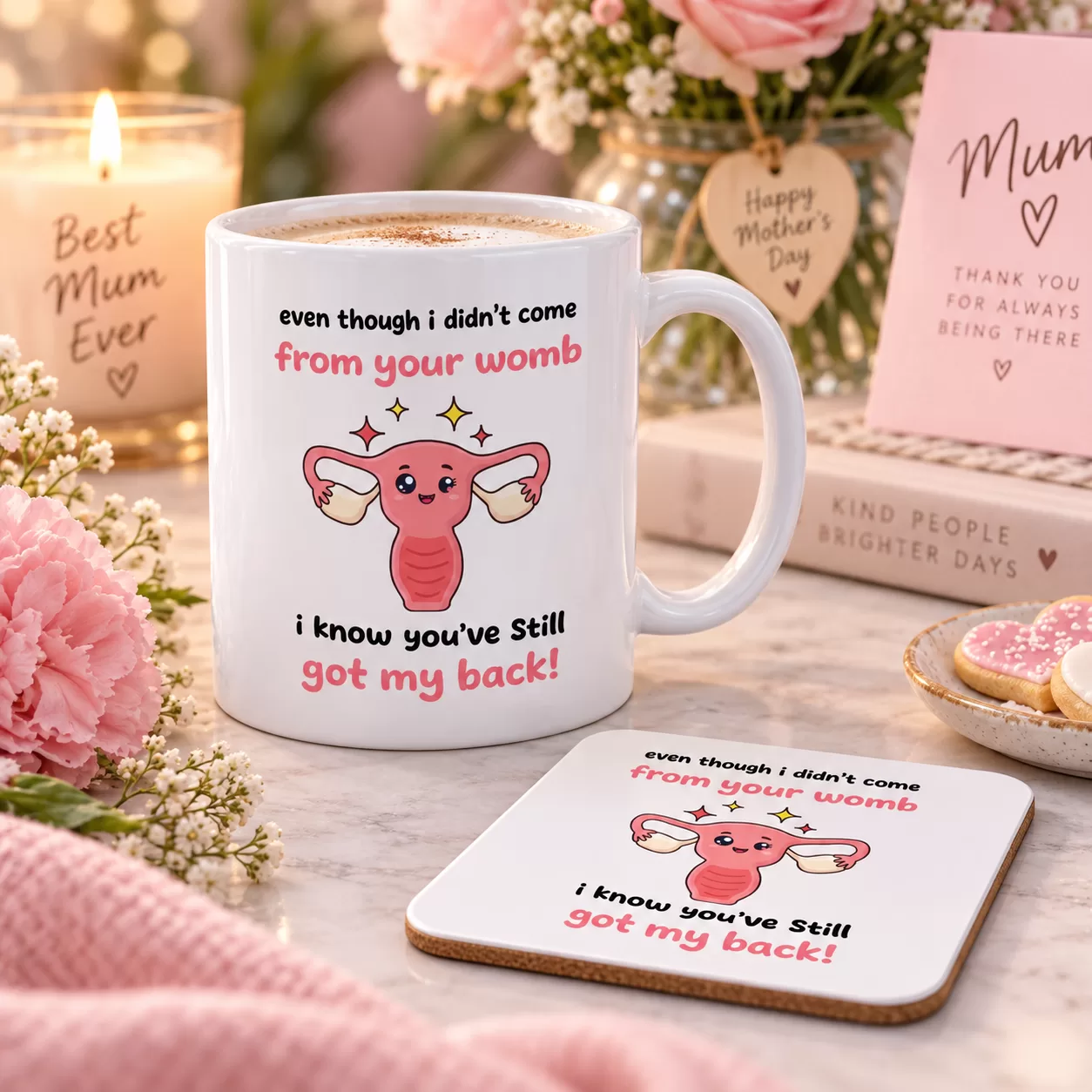 Funny Step Mum Mug & Coaster – “You’ve Still Got My Back”