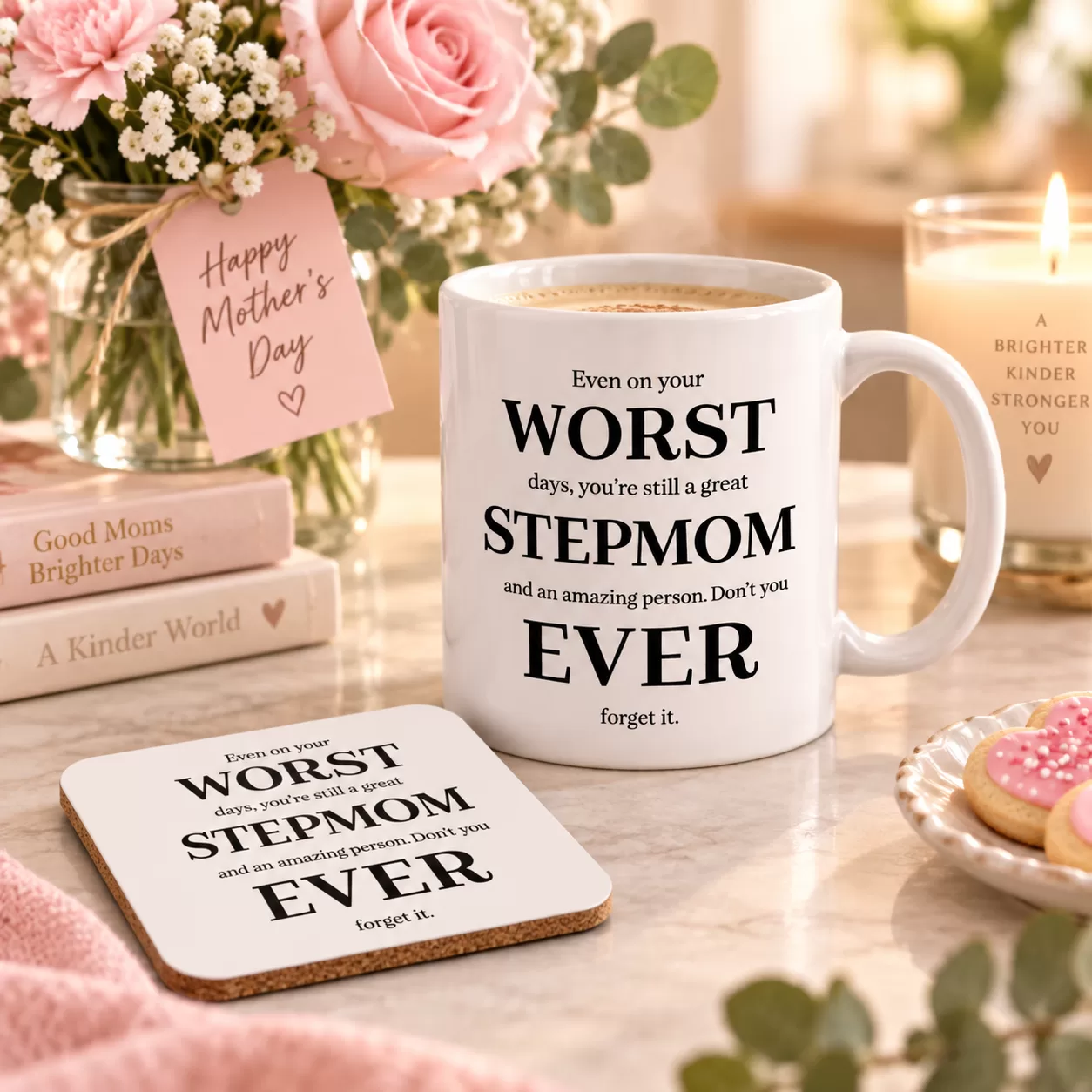 Funny Stepmum Mug & Coaster – “Even On Your Worst Days”