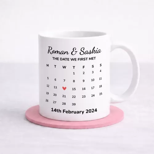 The Day We Met Valentines Mug