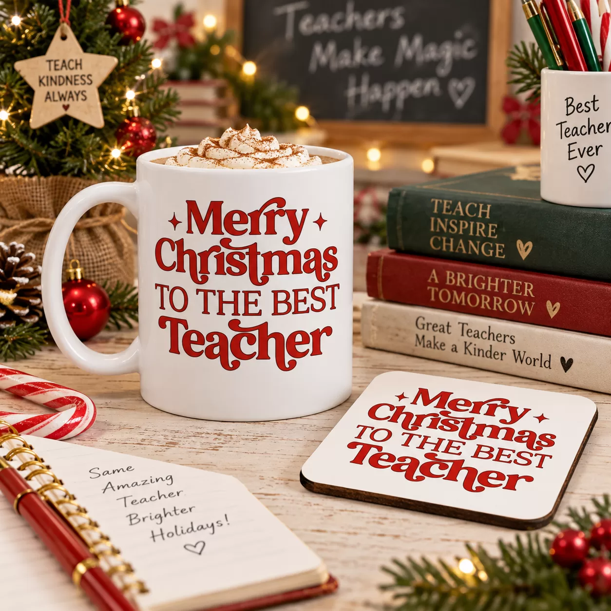 Merry Christmas To The Best Teacher (In Red)