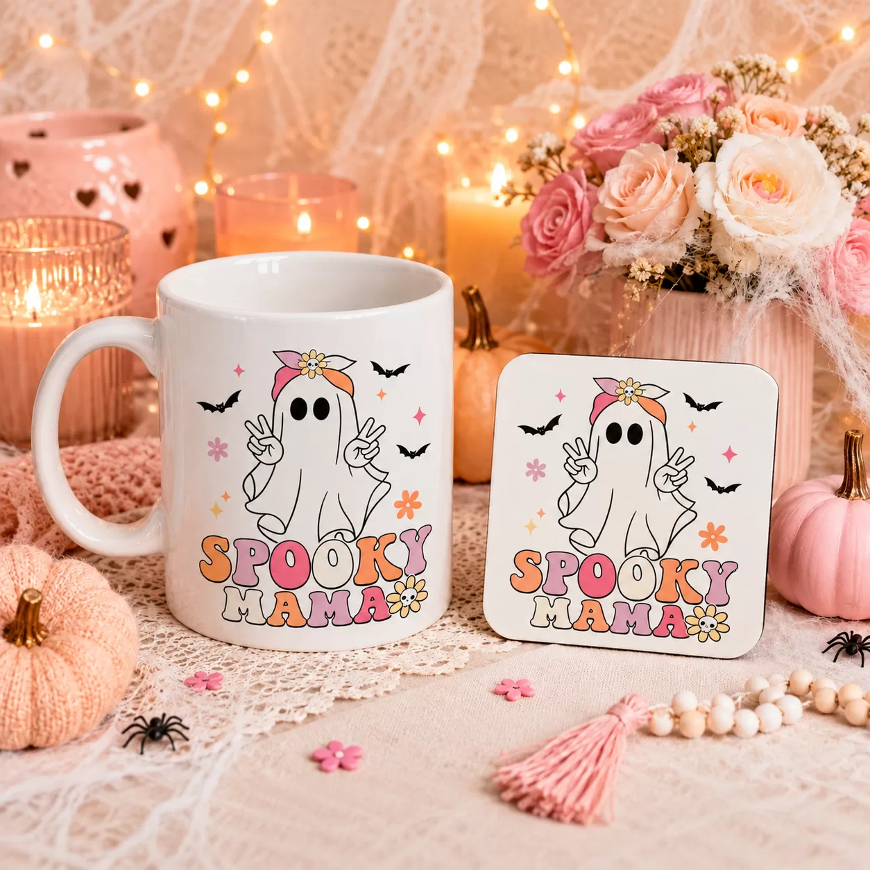 Spooky Mama Halloween Mug & Coaster Set
