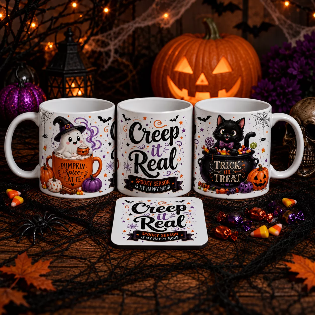 Halloween Mug – Spooky Season “Creep It Real” Design