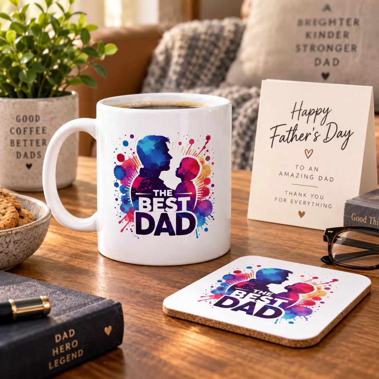The Best Dad Mug & Matching Coaster Gift Set