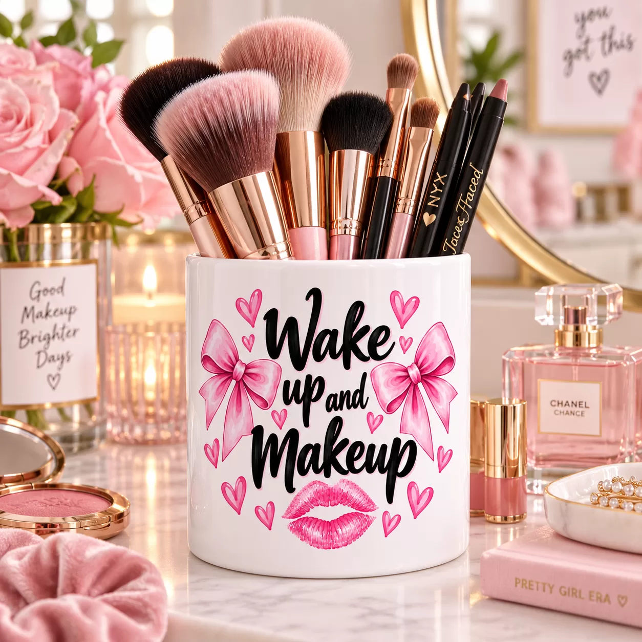 Wake Up & Makeup – Makeup Brush Pot