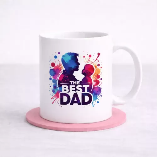 “The Best Dad” Mug – Colour Splash Silhouette Design